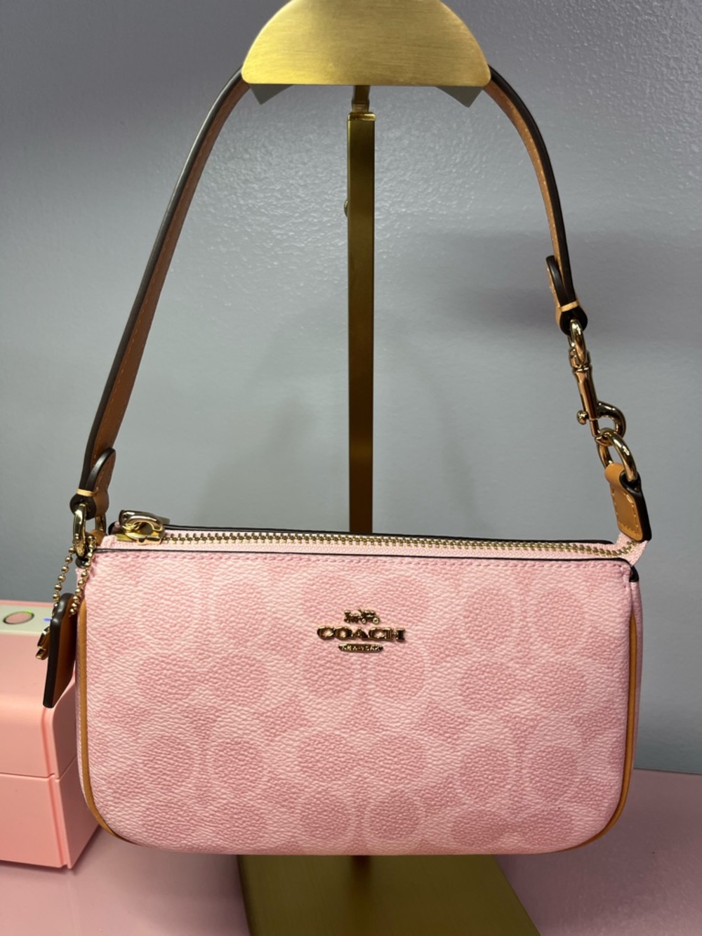 NWT Coach Nolita 19 In Signature Canvas with Charm
Gold/Powder Pink CDW31π©· - Picture 3 of 9